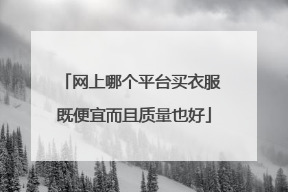 网上哪个平台买衣服既便宜而且质量也好