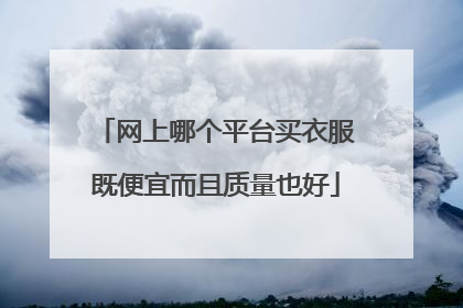 网上哪个平台买衣服既便宜而且质量也好