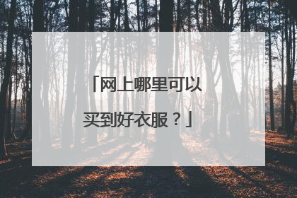 网上哪里可以买到好衣服?