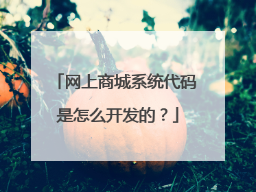 网上商城系统代码是怎么开发的?