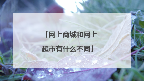 网上商城和网上超市有什么不同