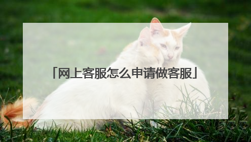 网上客服怎么申请做客服