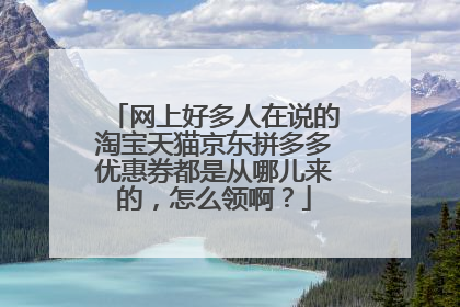 网上好多人在说的淘宝天猫京东拼多多优惠券都是从哪儿来的,怎么领啊?