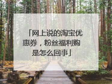 网上说的淘宝优惠券，粉丝福利购是怎么回事