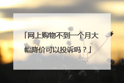 网上购物不到一个月大幅降价可以投诉吗?