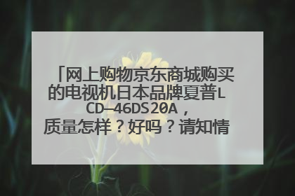 网上购物京东商城购买的电视机日本品牌夏普LCD—46DS20A，质量怎样？好吗？请知情者说出事实真相