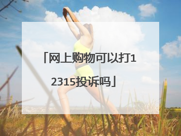 网上购物可以打12315投诉吗