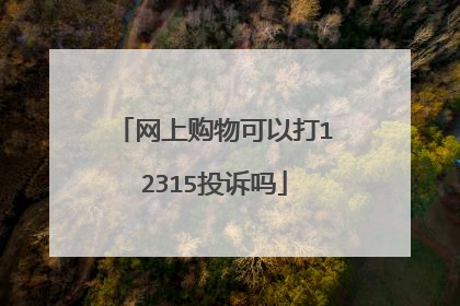 网上购物可以打12315投诉吗