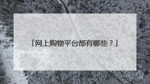 网上购物平台都有哪些?