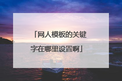 网人模板的关键字在哪里设置啊