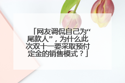 网友调侃自己为“尾款人”,为什么此次双十一要采取预付定金的销售模式?