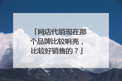 网店代销现在那个品牌比较响亮,比较好销售的?