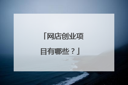 网店创业项目有哪些？