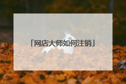 网店大师如何注销