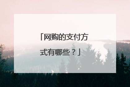 网购的支付方式有哪些?
