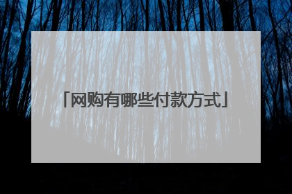 网购有哪些付款方式