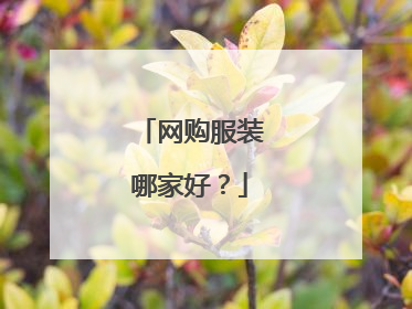 网购服装哪家好?