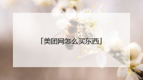 美团网怎么买东西