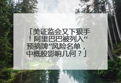 美证监会又下狠手！阿里巴巴被列入“预摘牌”风险名单，中概股影响几何？