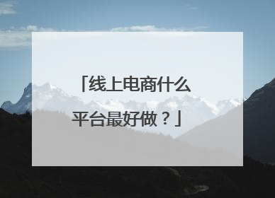 线上电商什么平台最好做？