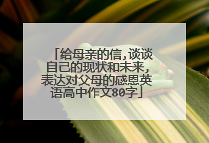 给母亲的信,谈谈自己的现状和未来,表达对父母的感恩英语高中作文80字