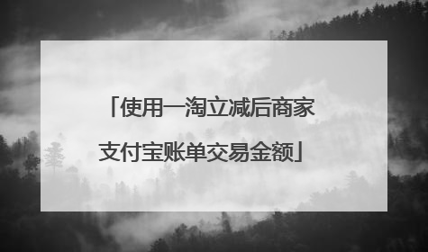 使用一淘立减后商家支付宝账单交易金额