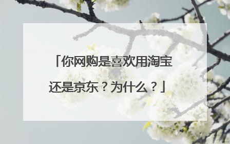 你网购是喜欢用淘宝还是京东?为什么?
