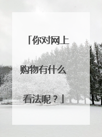 你对网上购物有什么看法呢?