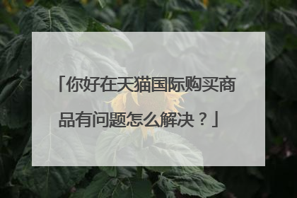 你好在天猫国际购买商品有问题怎么解决?