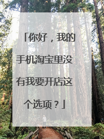 你好,我的手机淘宝里没有我要开店这个选项?