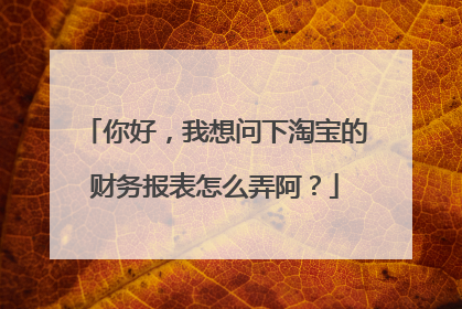你好,我想问下淘宝的财务报表怎么弄阿?