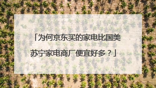 为何京东买的家电比国美苏宁家电商厂便宜好多?