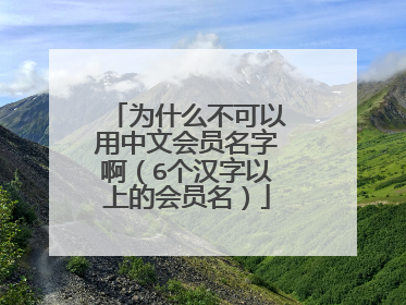 为什么不可以用中文会员名字啊（6个汉字以上的会员名）
