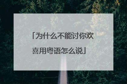 为什么不能讨你欢喜用粤语怎么说