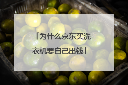 为什么京东买洗衣机要自己出钱