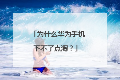 为什么华为手机下不了点淘？