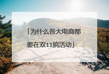 为什么各大电商都要在双11搞活动
