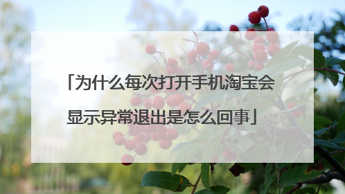 为什么每次打开手机淘宝会显示异常退出是怎么回事