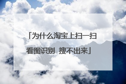 为什么淘宝上扫一扫看图识别 搜不出来