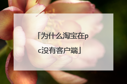 为什么淘宝在pc没有客户端