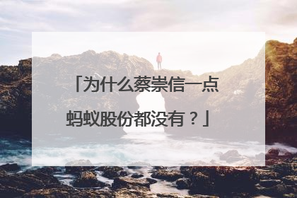 为什么蔡崇信一点蚂蚁股份都没有?