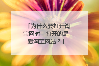 为什么要打开淘宝网时,打开的是爱淘宝网站?