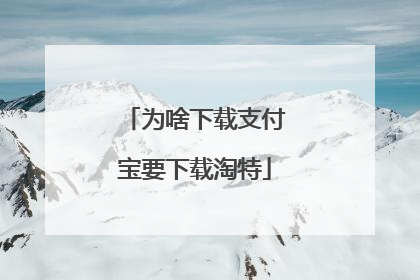 为啥下载支付宝要下载淘特
