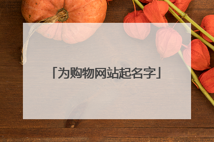 为购物网站起名字