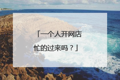 一个人开网店忙的过来吗?