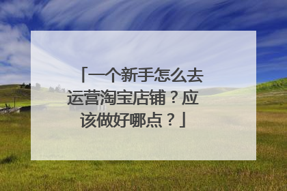 一个新手怎么去运营淘宝店铺?应该做好哪点?
