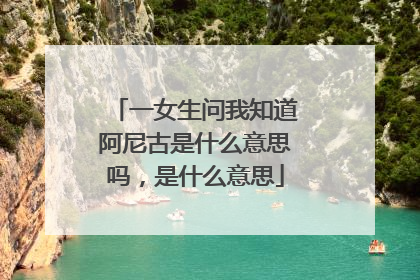 一女生问我知道阿尼古是什么意思吗,是什么意思