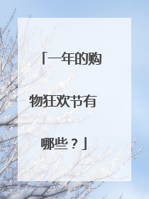 一年的购物狂欢节有哪些?
