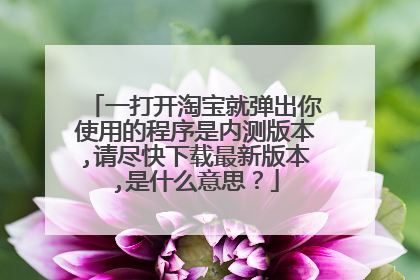 一打开淘宝就弹出你使用的程序是内测版本,请尽快下载最新版本,是什么意思？