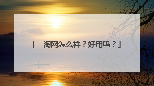 一淘网怎么样?好用吗?